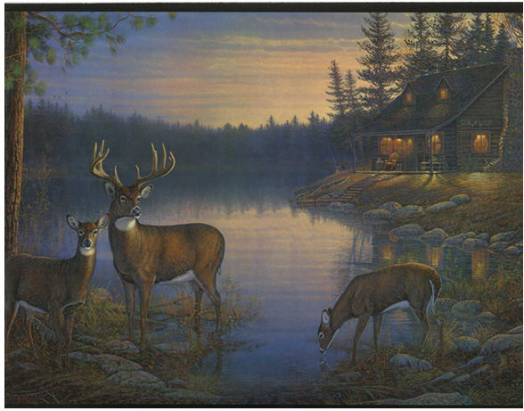 bordure de papier peint cerf,faune,cerf,renne,wapiti,la peinture