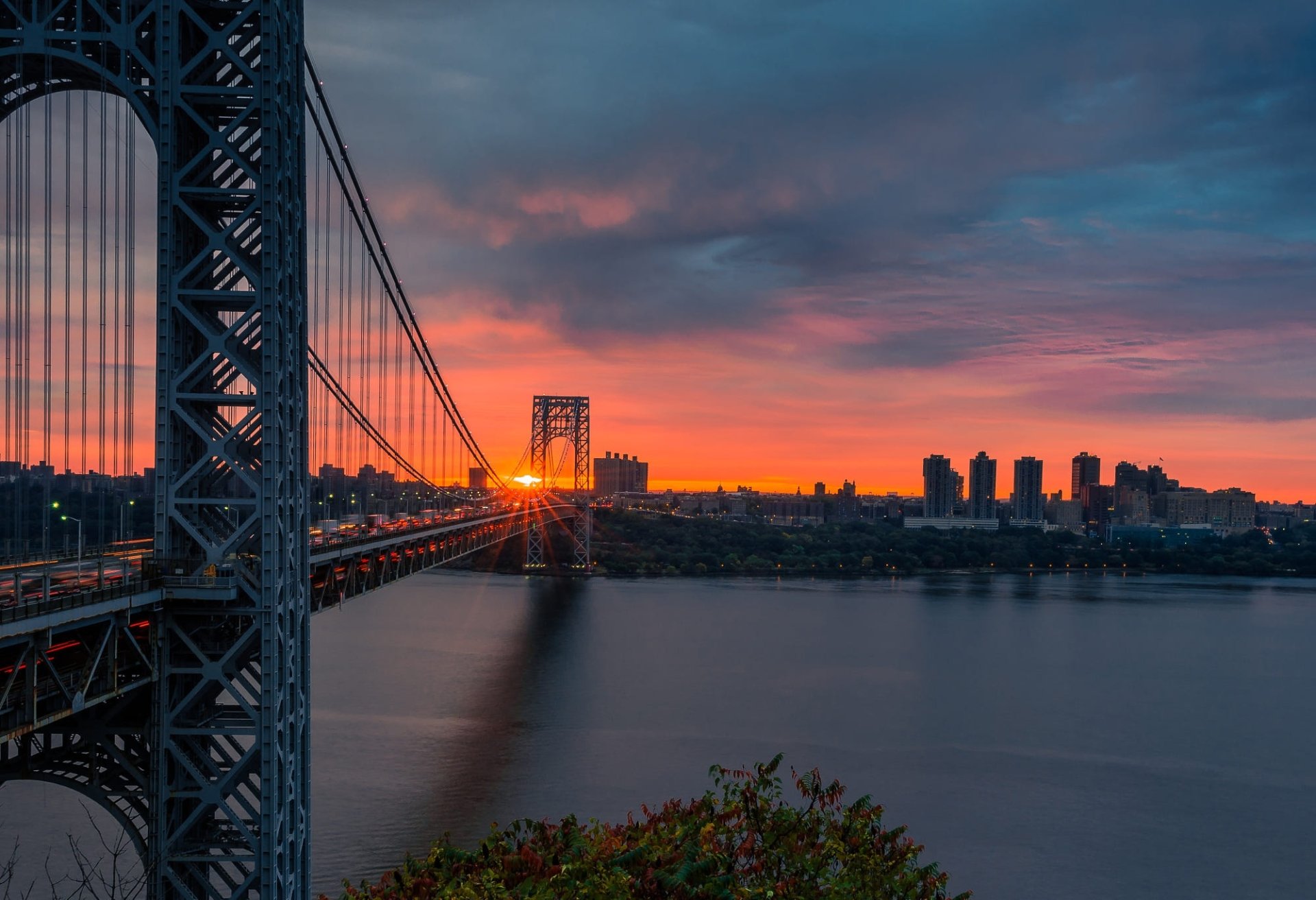 george washington wallpaper,sky,bridge,metropolitan area,cityscape,landmark