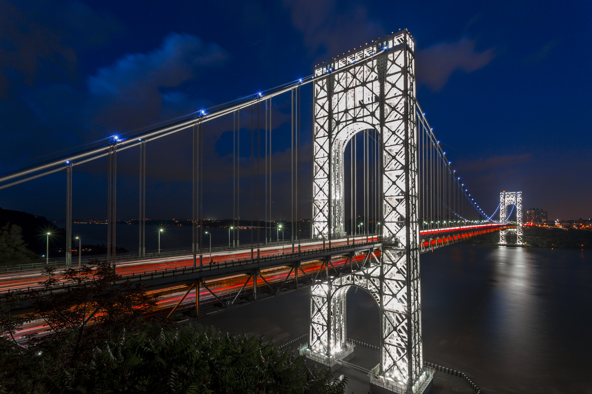 fondos de pantalla de george washington,puente,cielo,área metropolitana,puente colgante,azul