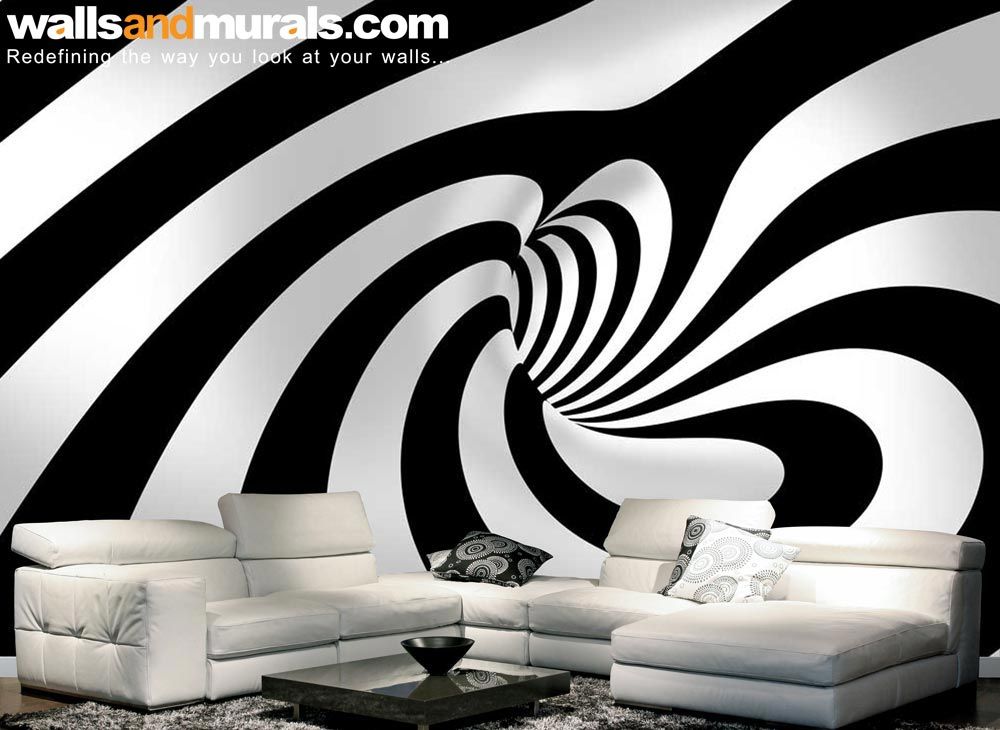オンライン壁用の3d壁紙,リビングルーム,壁,黒と白,ルーム,家具