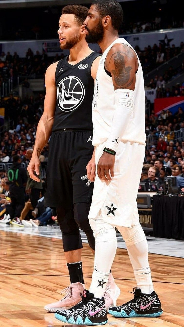 stephen curry et kyrie irving fond d'écran,joueur de basketball,tenue de sport,mouvements de basket ball,jersey,mode