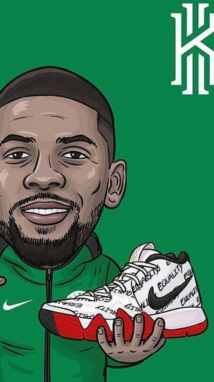 carta da parati kyrie irving,cartone animato,illustrazione,giochi,barba,maglietta