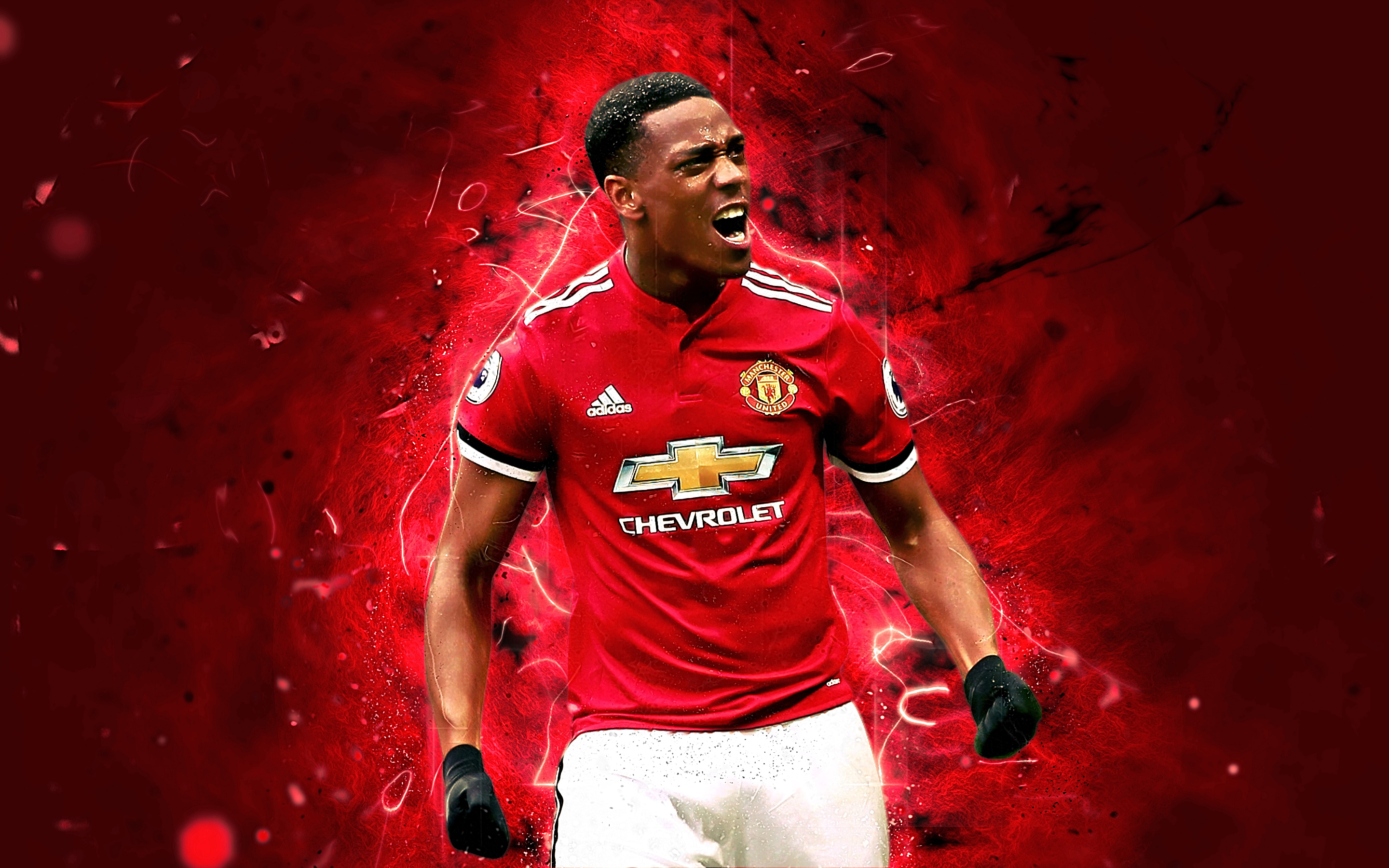 anthony martial wallpaper,football player,red,soccer player,player,font