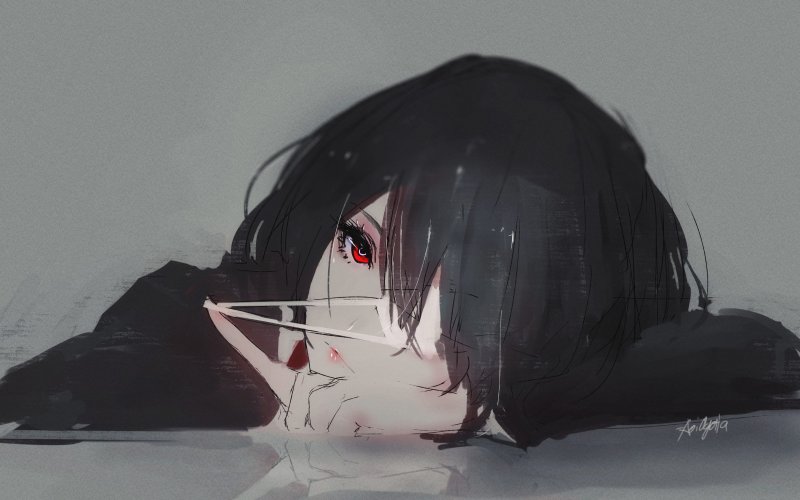 fond d'écran misaki mei,tête,cheveux noirs,bouche,dessin,anime