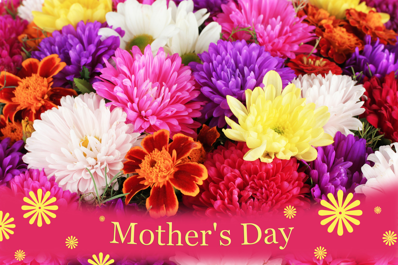 Mother S Day Flower Poster Happy Mothers Day Flowers Bouquet WallpaperUse
