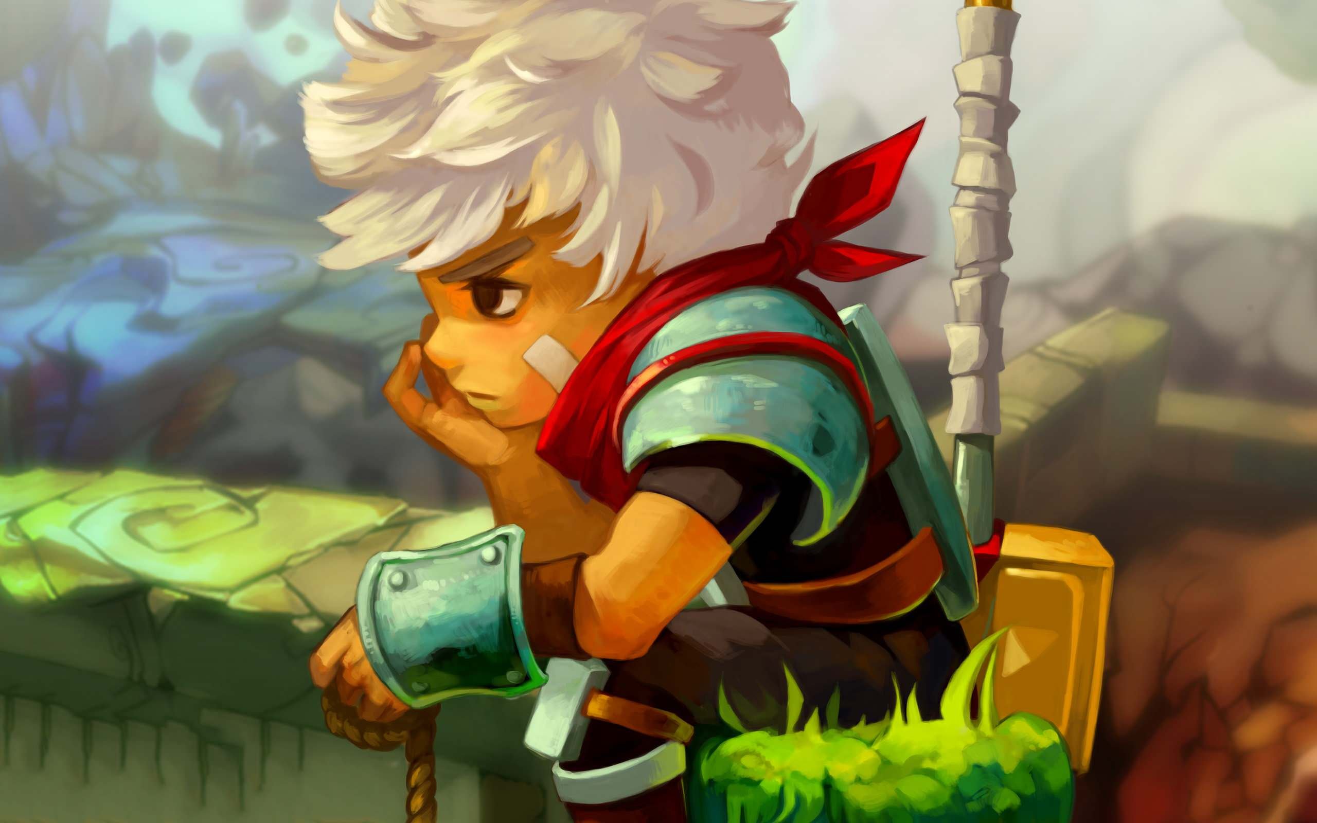 bastion wallpaper,cartoon,fictional character,illustration,adventure game,anime