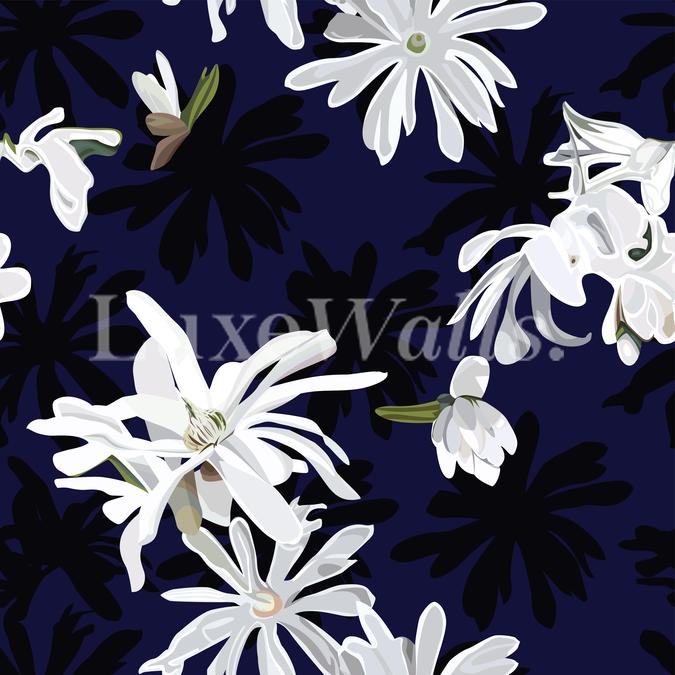 papier peint à fleurs australie,modèle,fleur,plante,conception,noir et blanc