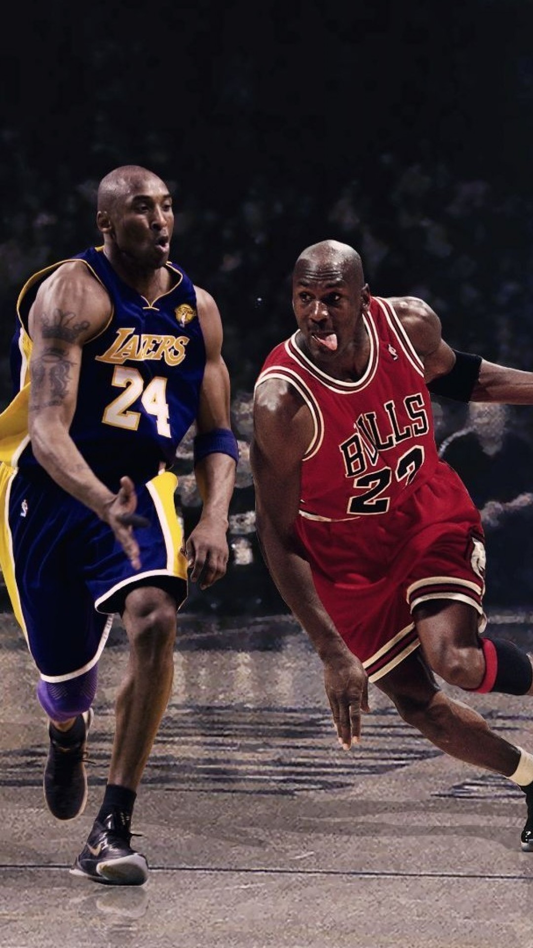 kobe and jordan wallpaper,sports,basketball player,basketball,basketball moves,ball game