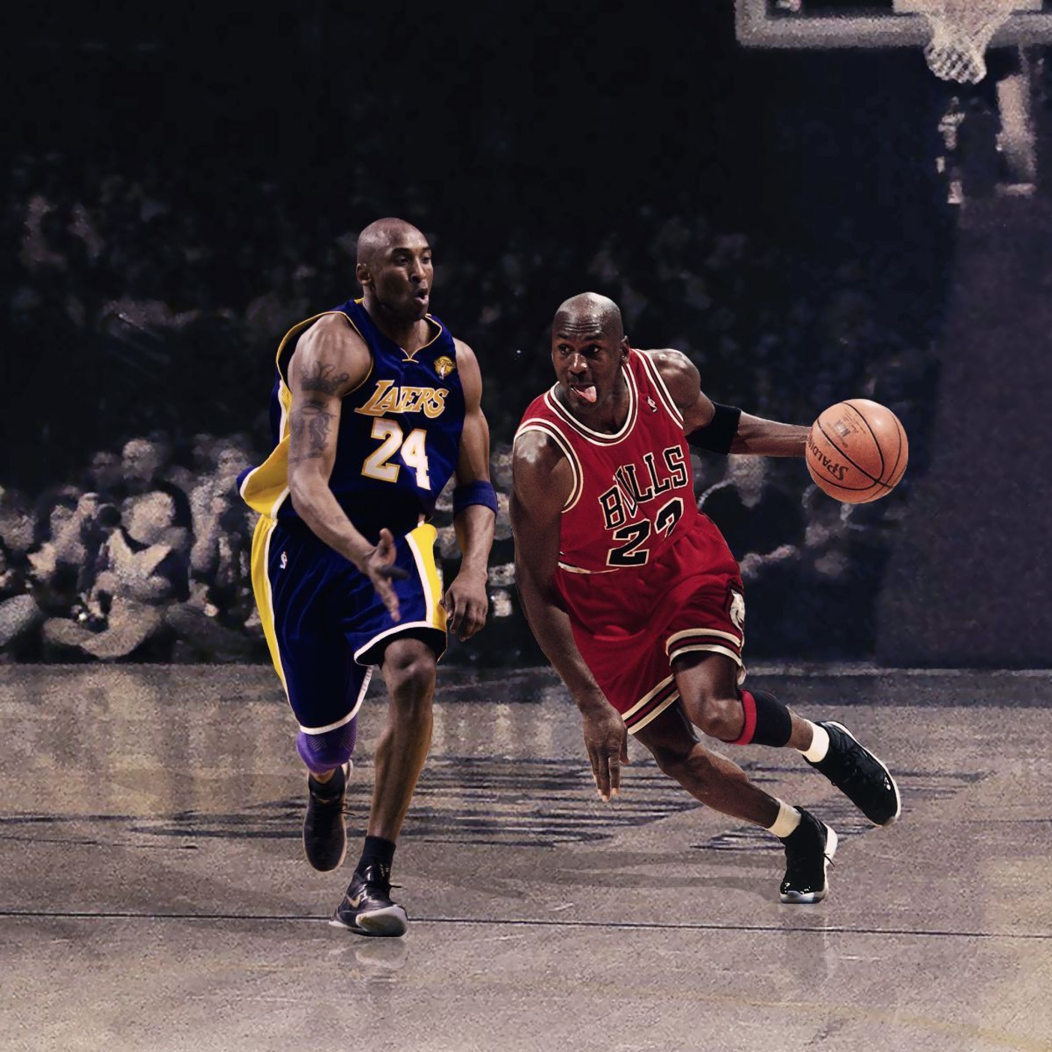 kobe ​​und jordan wallpaper,sport,basketball spieler,basketball bewegt sich,basketball,spieler