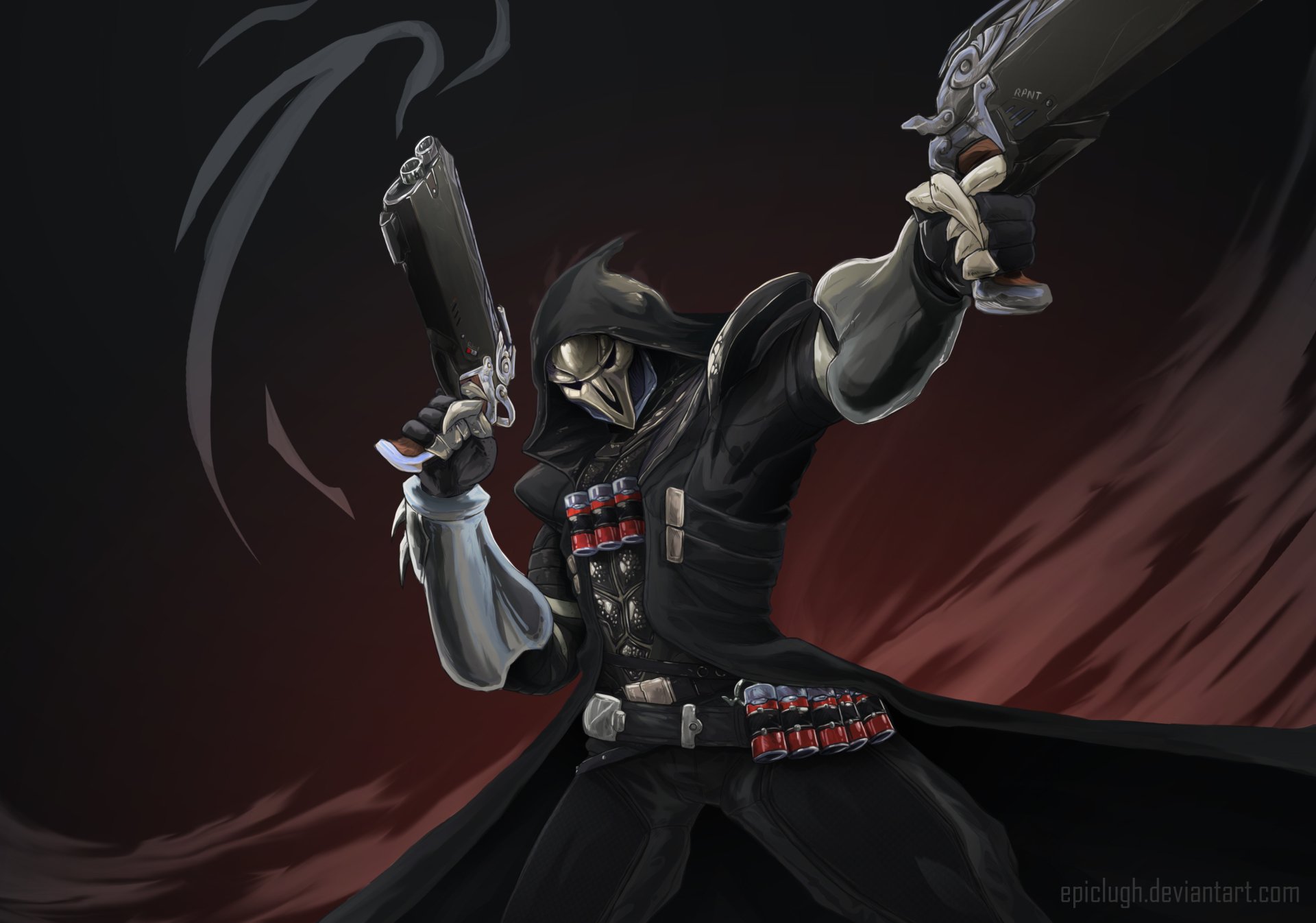 reaper overwatch wallpaper hd,cg artwork,action figure,demon,fictional character,illustration
