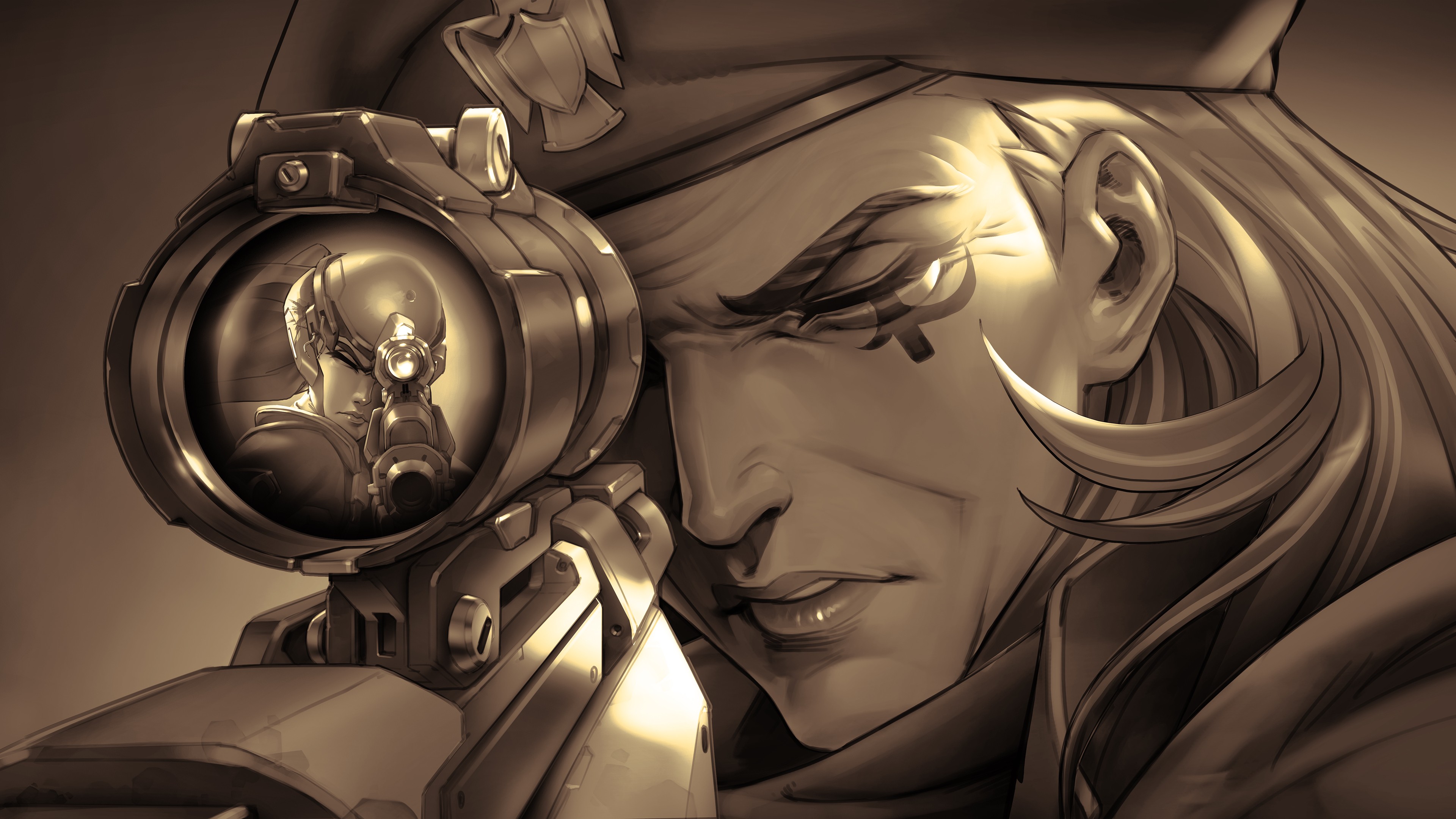 overwatch ana fond d'écran,oeuvre de cg,illustration,personnage fictif,fiction,anime