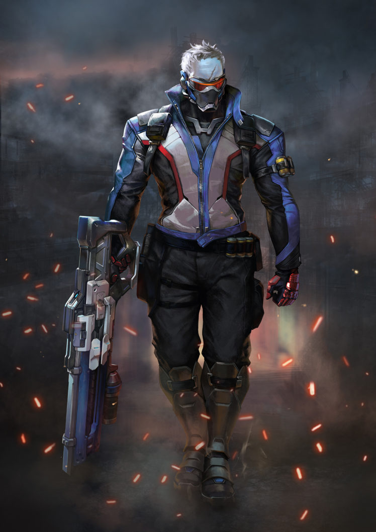 overwatch soldier 76 wallpaper,action figure,fictional character,movie,cg artwork,superhero