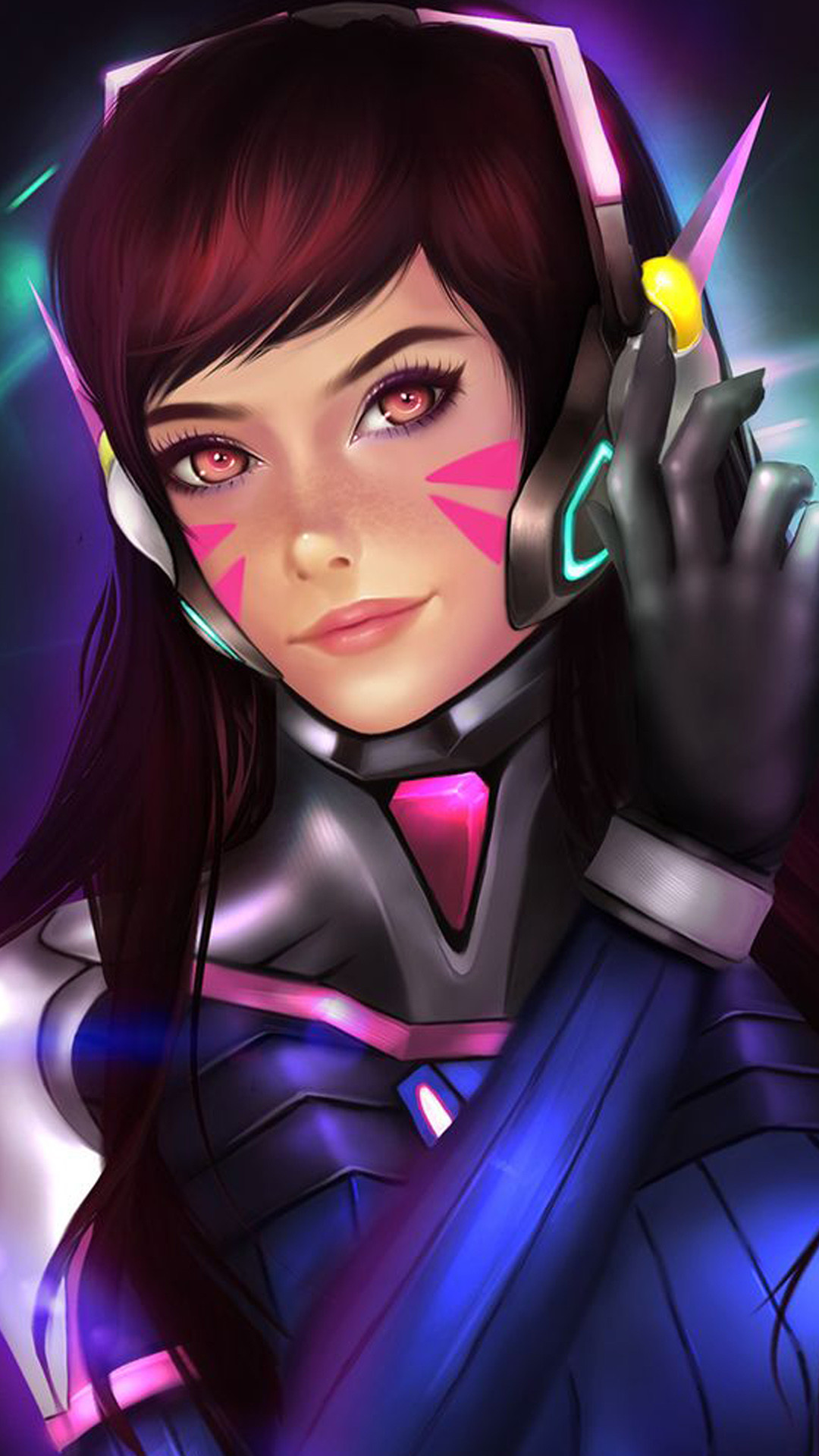 sfondo overwatch dva,cartone animato,viola,personaggio fittizio,cg artwork,spazio