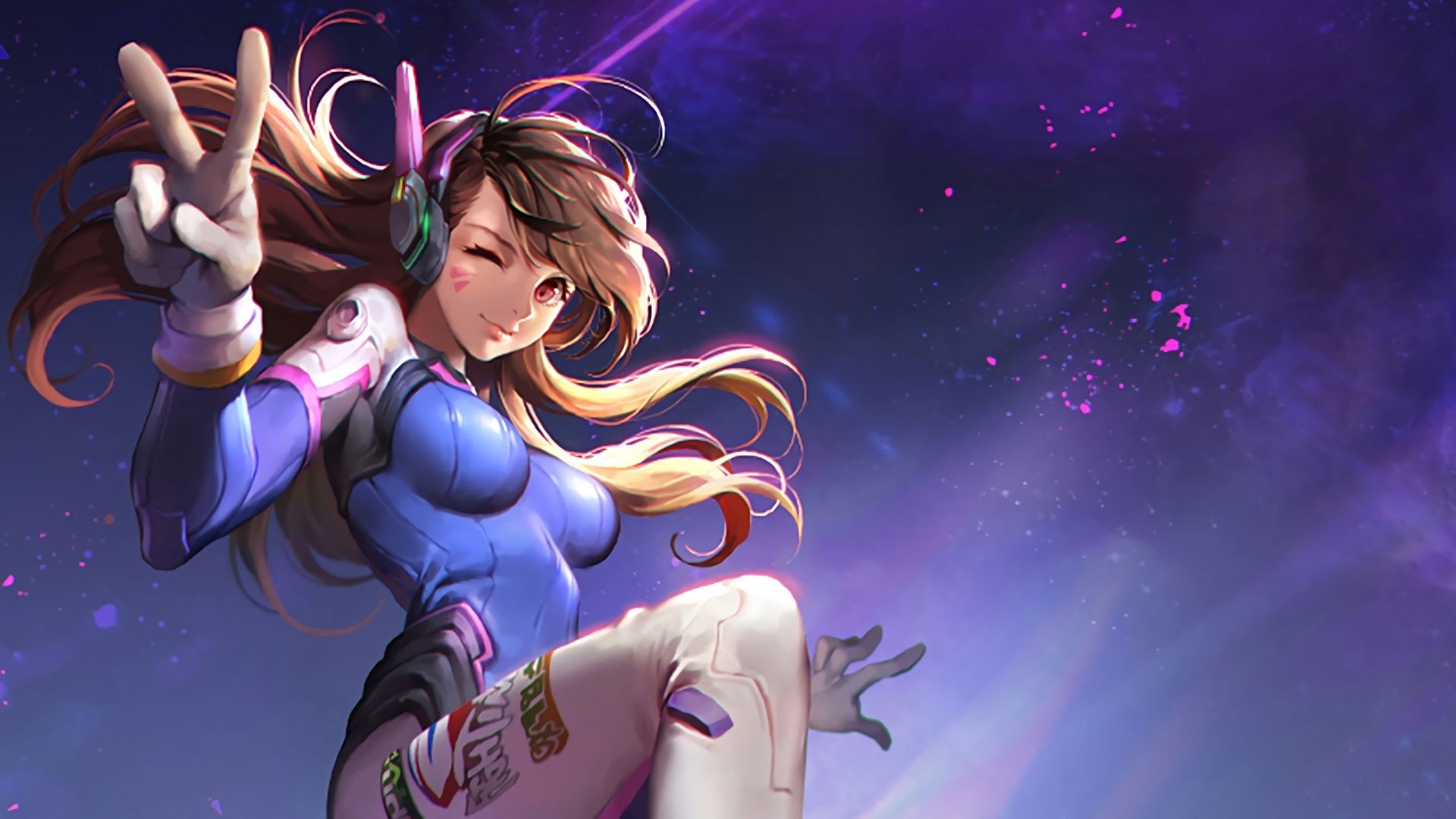 overwatch dva wallpaper,cg kunstwerk,animierter cartoon,karikatur,erfundener charakter,anime