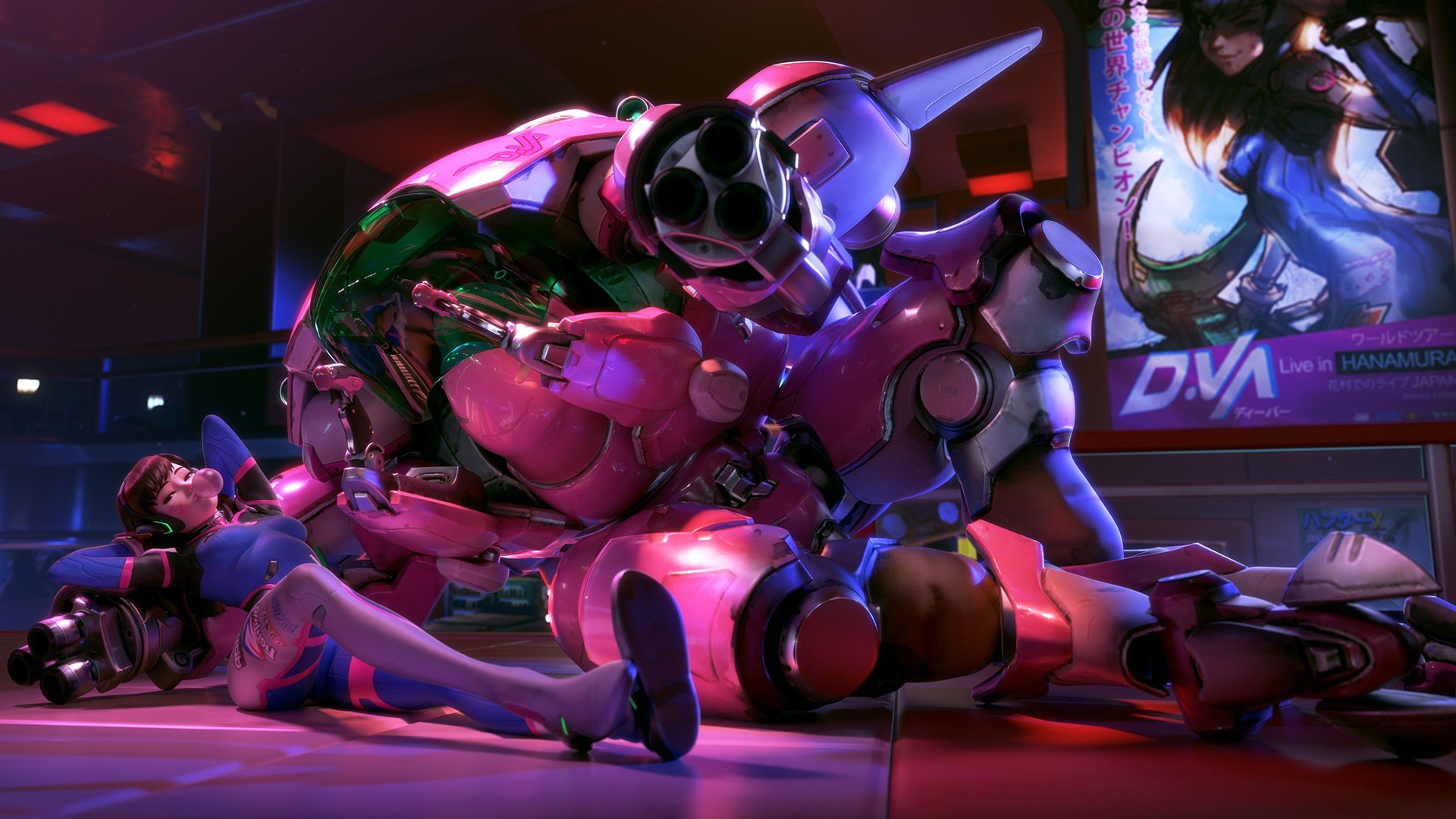 overwatch dva wallpaper,magenta,robot,fictional character,technology,games