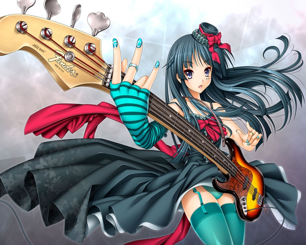 imagenes wallpapers anime,anime,cg artwork,cartoon,bass guitar,musical instrument