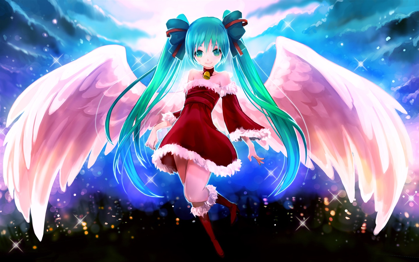 anime wallpaper 1440x900,cg artwork,anime,angel,fictional character,sky