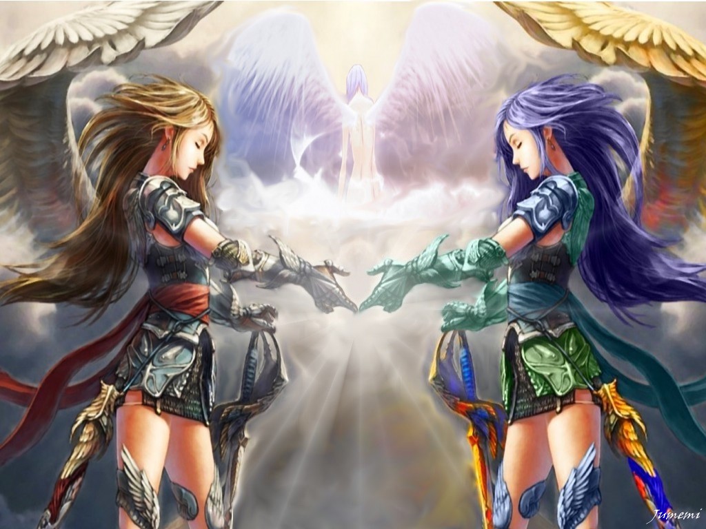 female anime wallpaper,cg artwork,fictional character,mythology,supernatural creature,angel