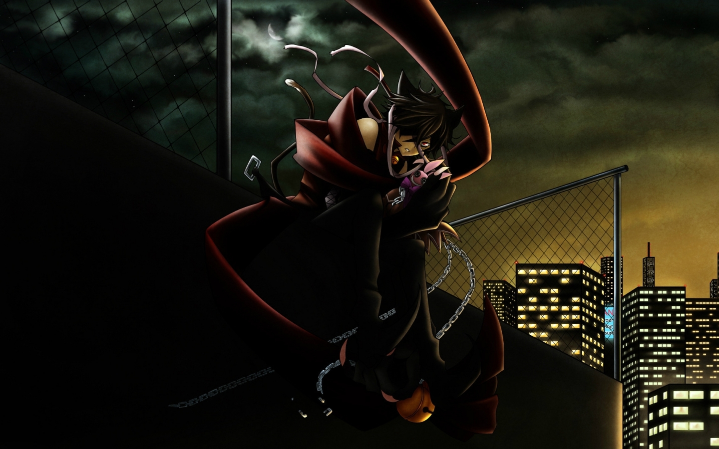 fondo de pantalla de anime 1440x900,juego de acción y aventura,juego de pc,oscuridad,cg artwork,personaje de ficción