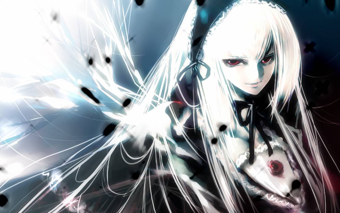 fond d'écran anime 1440x900,oeuvre de cg,anime,cheveux noirs,personnage fictif,graphique