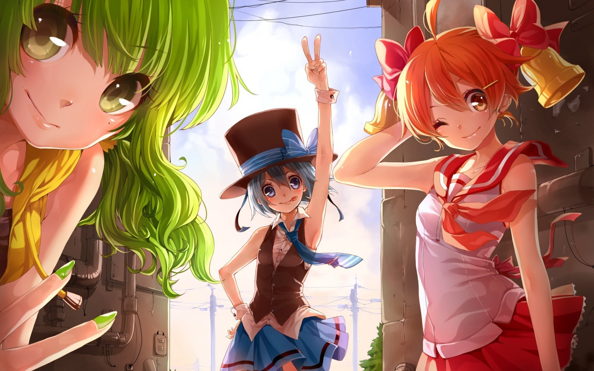 anime friends wallpaper,cartoon,anime,brown hair,cg artwork,animated cartoon