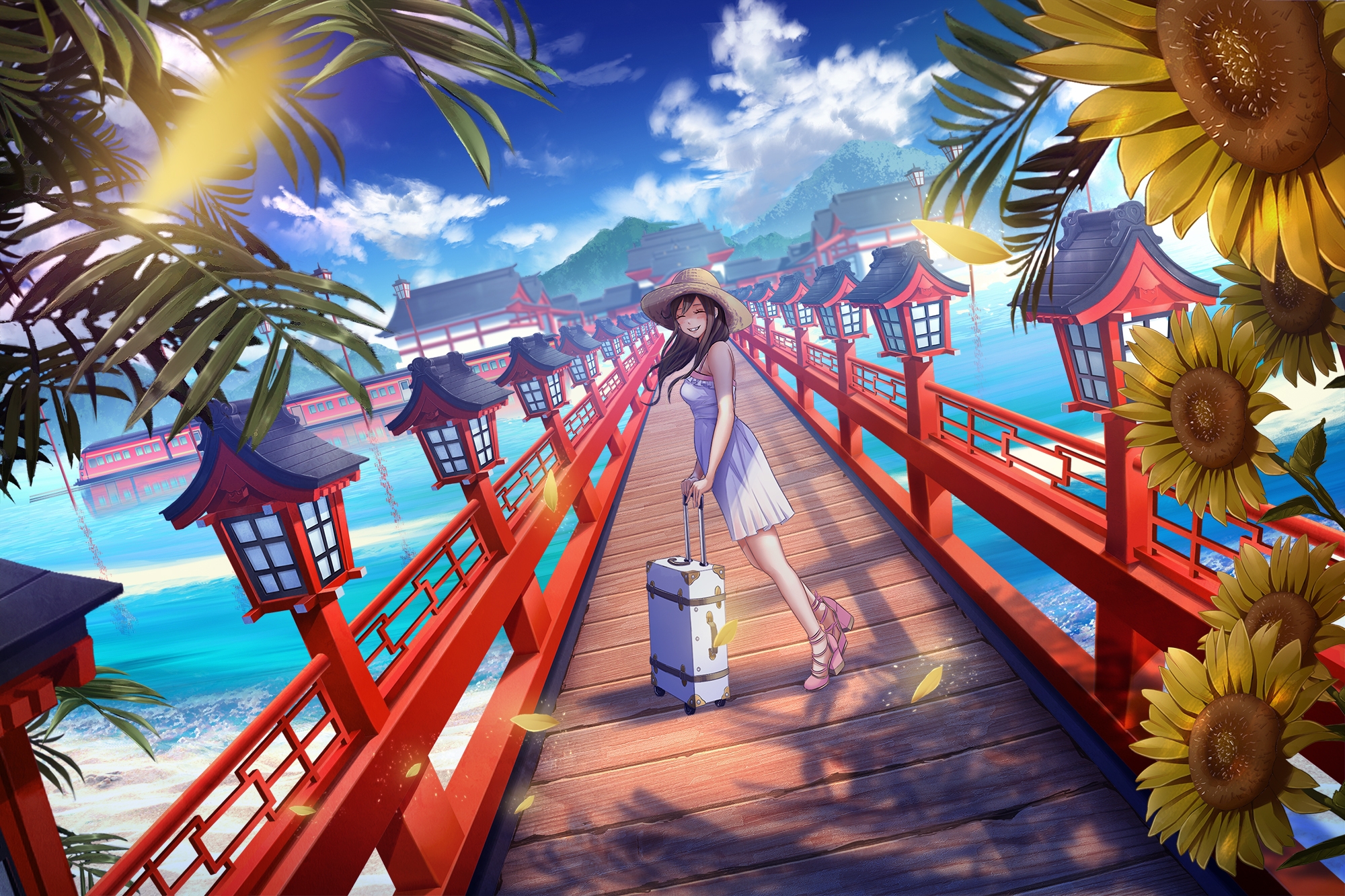 summer anime wallpaper,sky,cartoon,adventure game,fun,anime