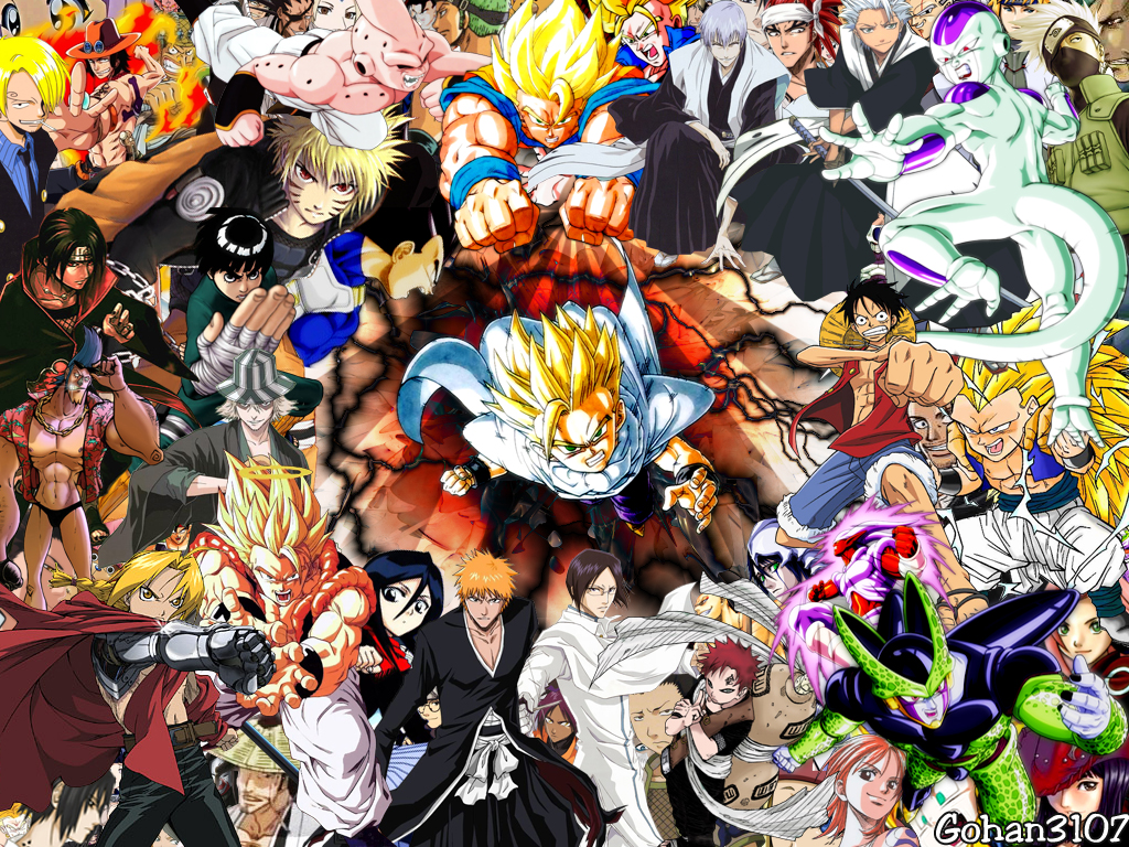 tous les anime fond d'écran hd,anime,dessin animé,art,collage,ouvrages d'art