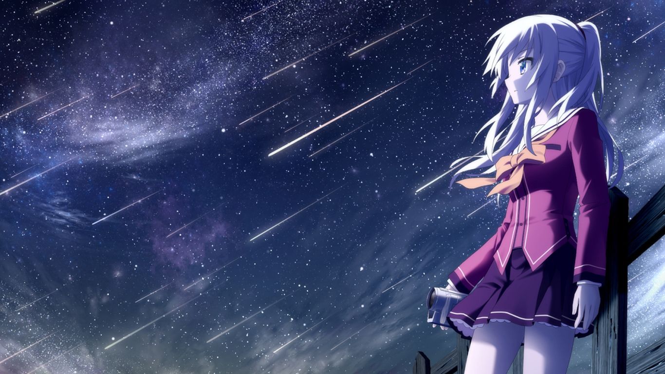 wallpaper anime hd pc,sky,anime,cartoon,cg artwork,space