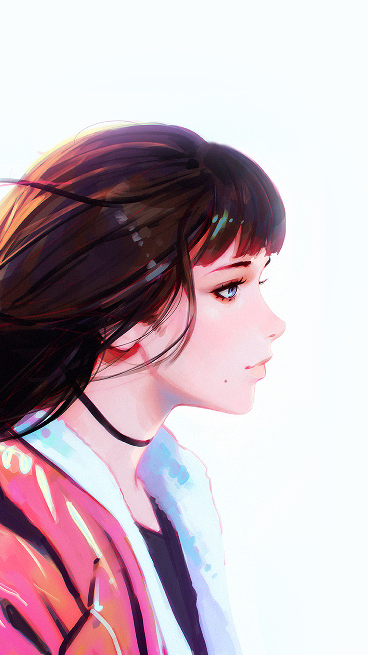 anime drawing wallpaper,hair,face,hairstyle,black hair,chin