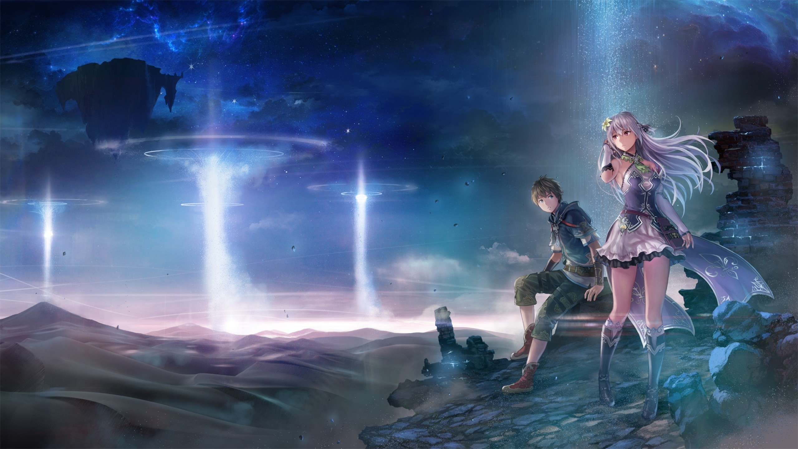 anime welt wallpaper,cg kunstwerk,action adventure spiel,himmel,erfundener charakter,illustration