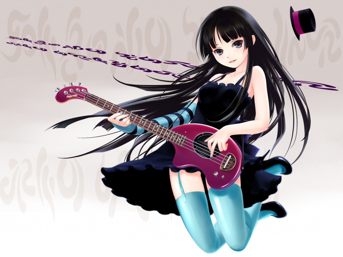 wallpapers anime girl,guitar,guitarist,anime,cartoon,musical instrument