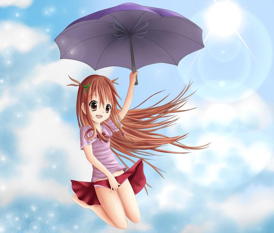 bella carta da parati anime girl,cielo,cartone animato,anime,cg artwork,illustrazione