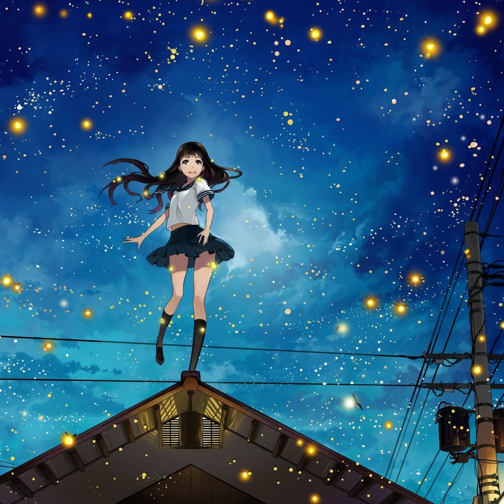 anime wallpaper ipad,sky,illustration,animation,space,star