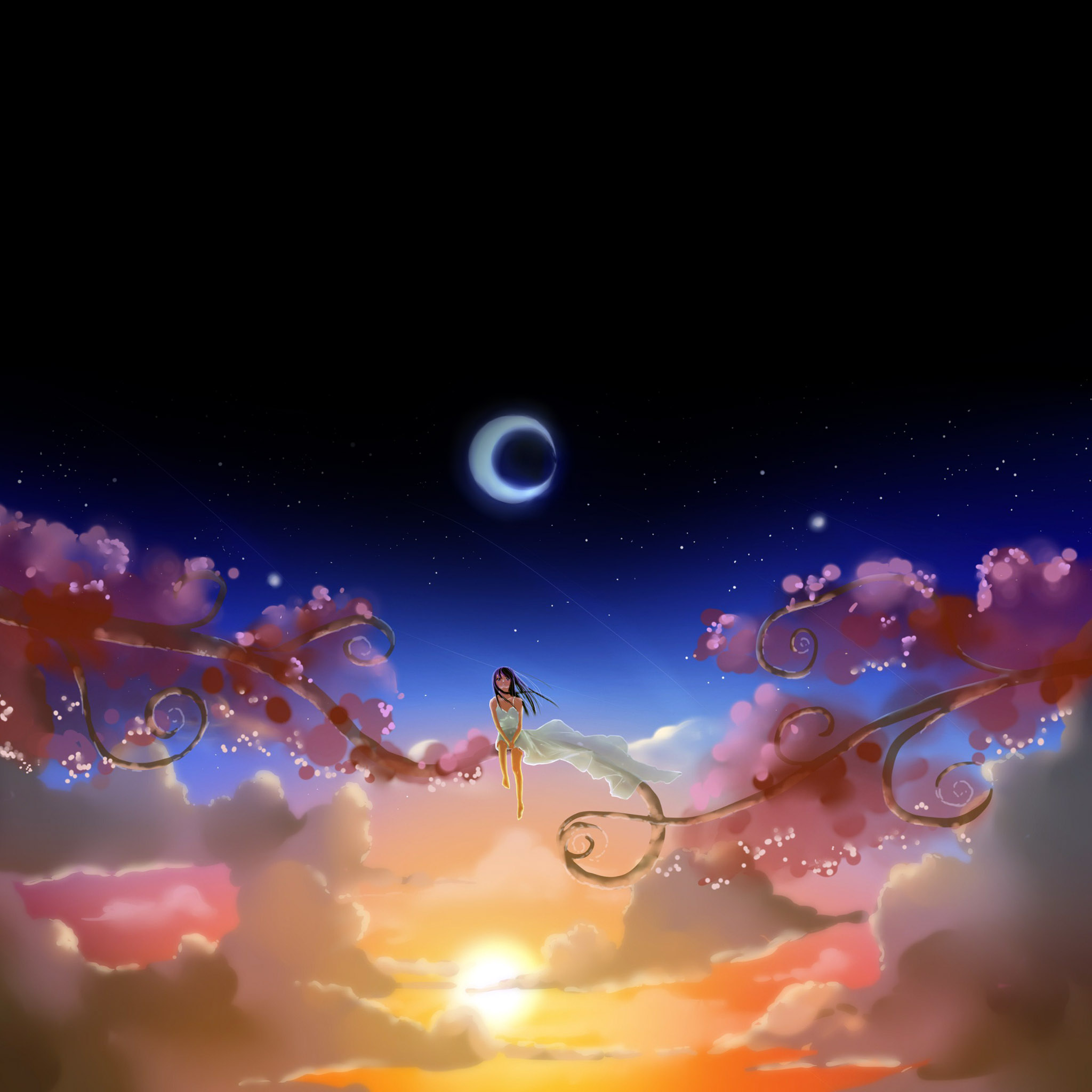 anime wallpaper ipad,sky,nature,atmosphere,light,astronomical object