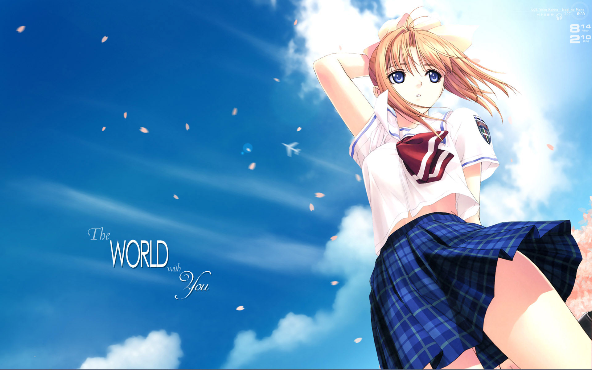 cute anime girl wallpapers hd,cartoon,anime,sky,cg artwork,school uniform