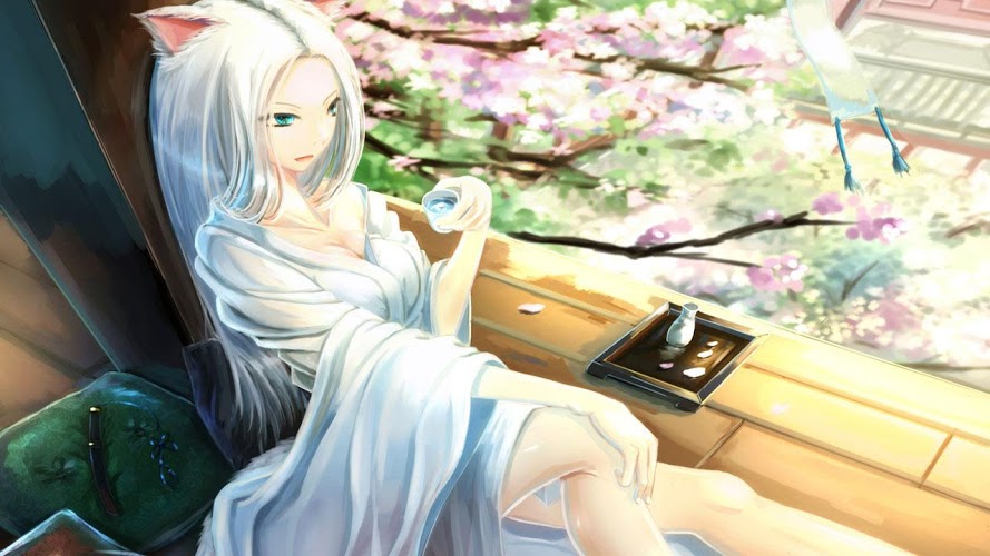 mignon anime girl fonds d'écran hd,oeuvre de cg,anime,dessin animé,rose,illustration