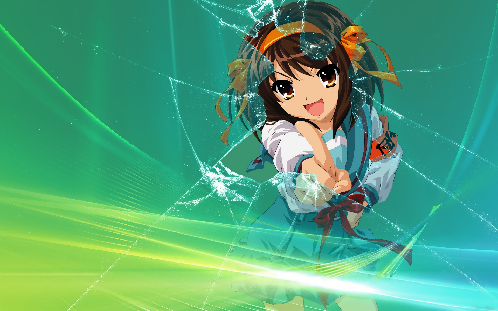 anime screen wallpaper,cartoon,green,anime,cg artwork,illustration