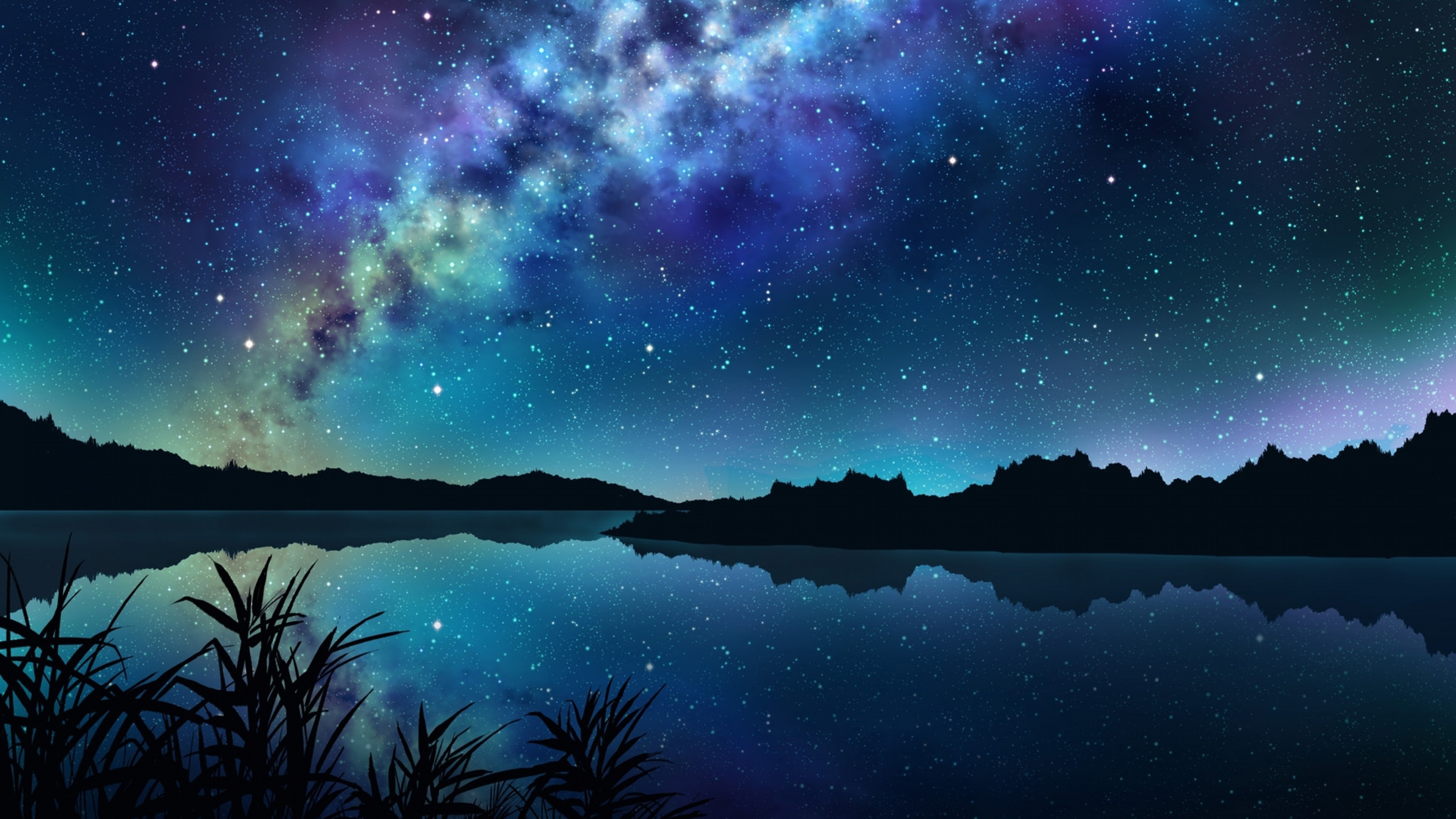 anime landscape wallpaper,sky,nature,natural landscape,night,atmosphere