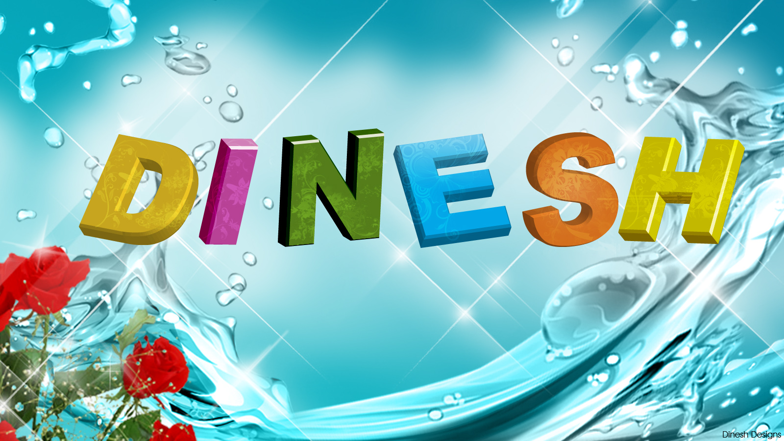 dinesh name wallpaper,text,aqua,graphic design,illustration,water