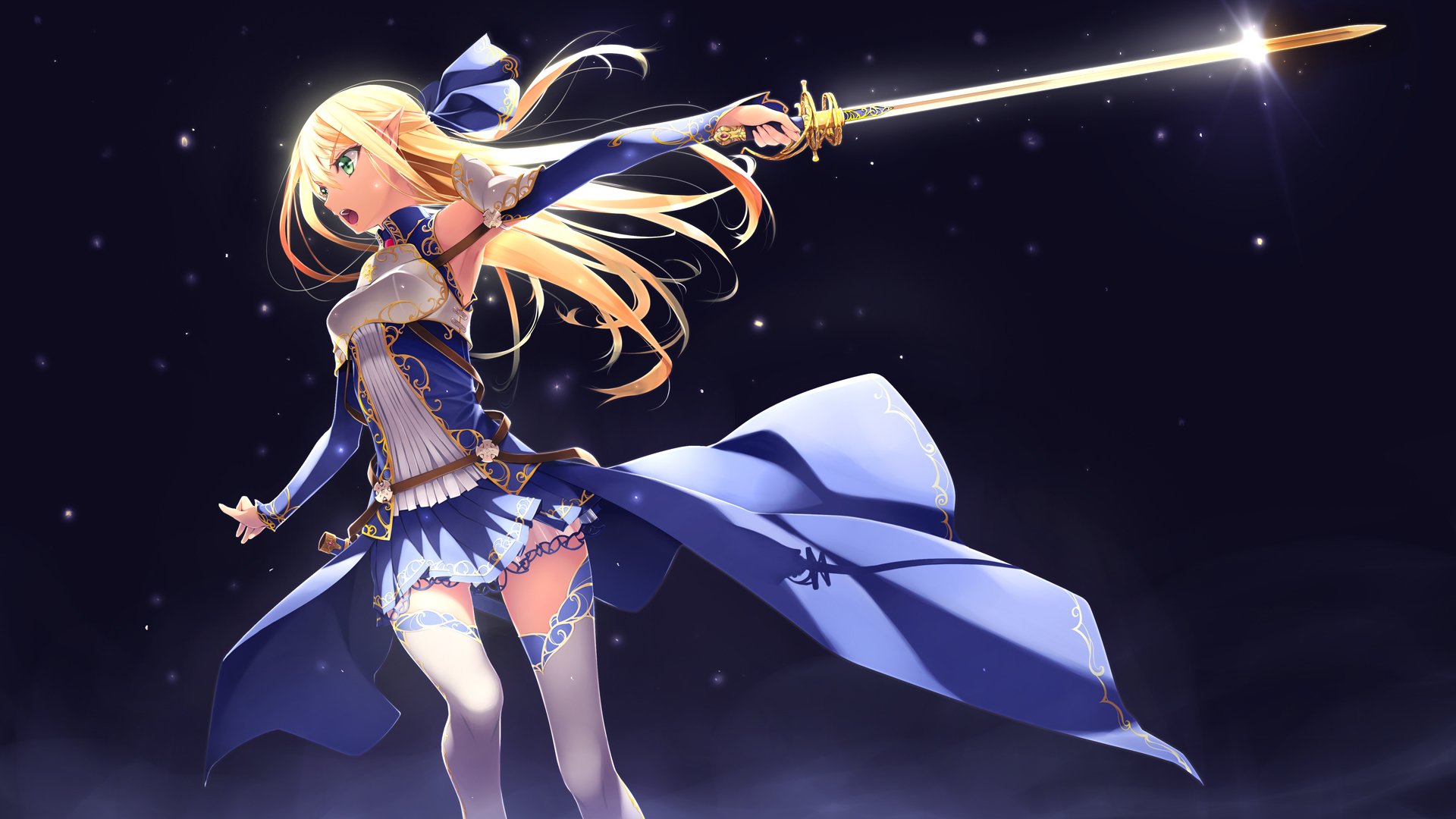 carta da parati anime girl 1920x1080,cg artwork,anime,cartone animato,cielo,capelli neri