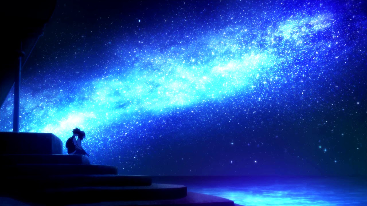 tapete anime hd 1080p,himmel,atmosphäre,astronomisches objekt,platz,nacht