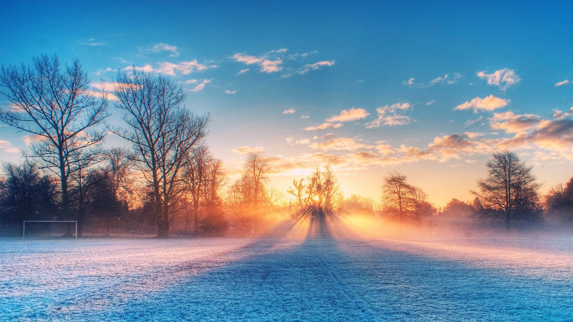 anime naturaleza fondo de pantalla,cielo,paisaje natural,naturaleza,invierno,mañana