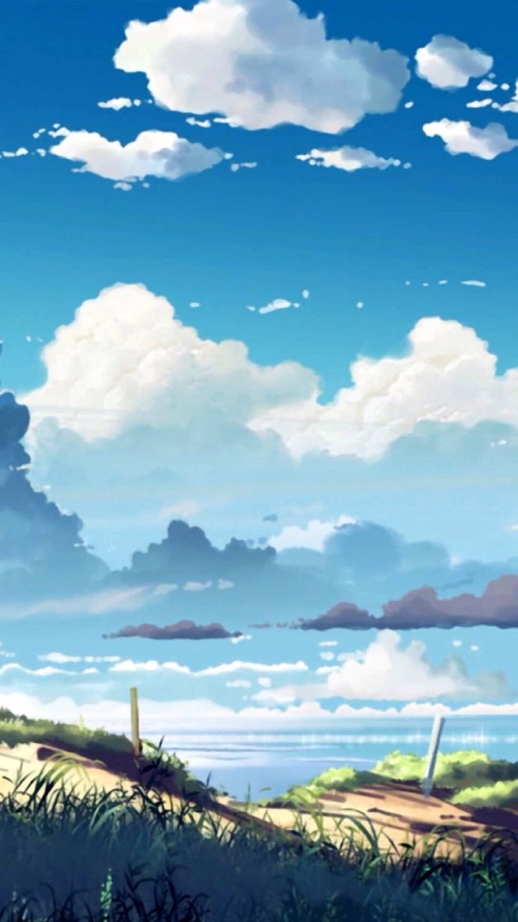アニメの肖像画の壁紙,空,自然の風景,自然,雲,昼間