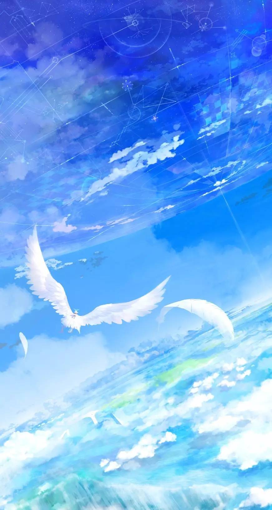 fond d'écran portrait anime,ciel,atmosphère,jour,nuage,l'eau
