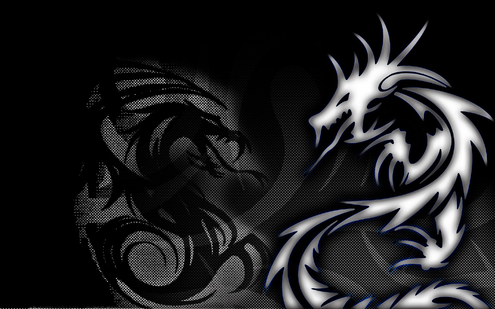 wallpaper anime keren untuk android,dragon,black and white,fictional character,graphic design,darkness