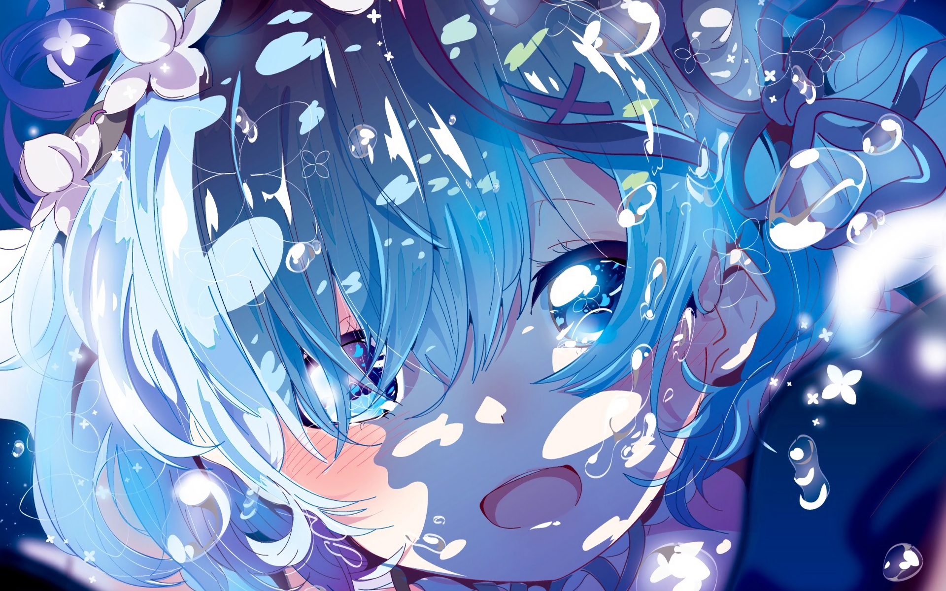 fondos de pantalla de anime de alta resolución,azul,anime,agua,dibujos animados,cg artwork