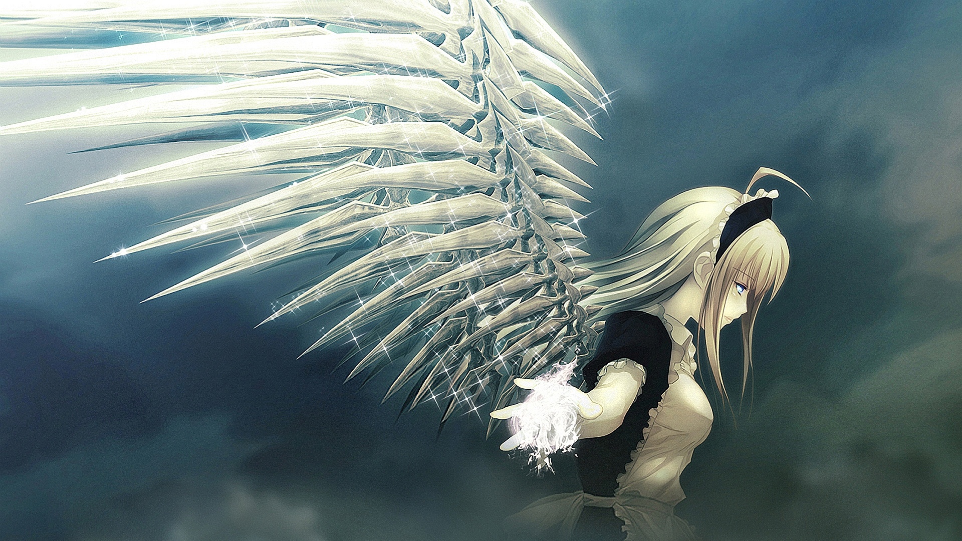 fondos de pantalla de anime de alta resolución,ala,pluma,cielo,cg artwork,ángel
