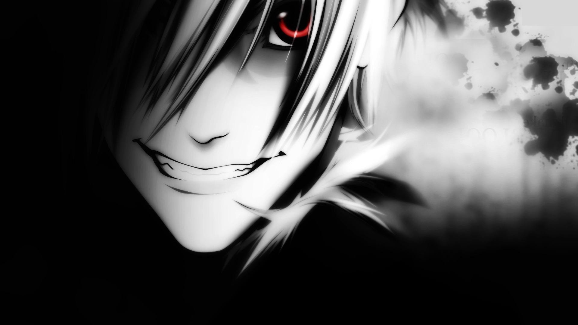 fond d'écran anime blanc,visage,noir,dessin animé,monochrome,noir et blanc