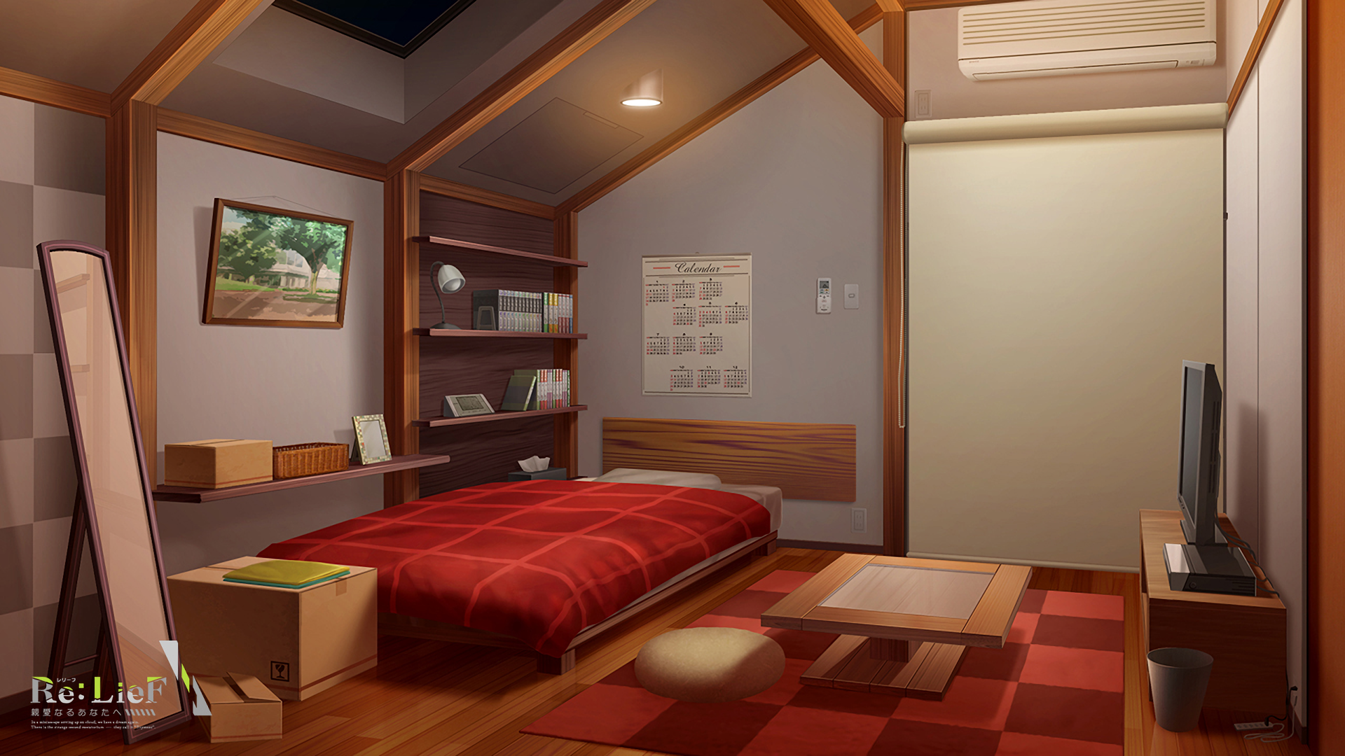 anime dormitorio fondo de pantalla,habitación,mueble,dormitorio,diseño de interiores,cama