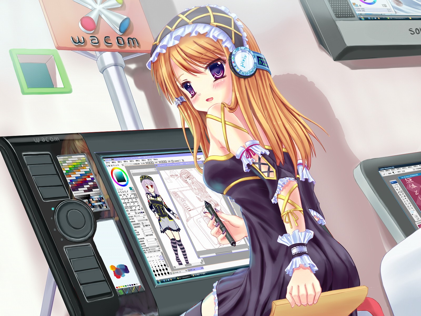 fond d'écran anime pour tablette,dessin animé,anime,la technologie,jeux,électronique